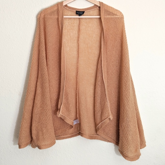 Topshop Sweaters - TOPSHOP Peach Soft Knitted Poncho Cardigan Size 6